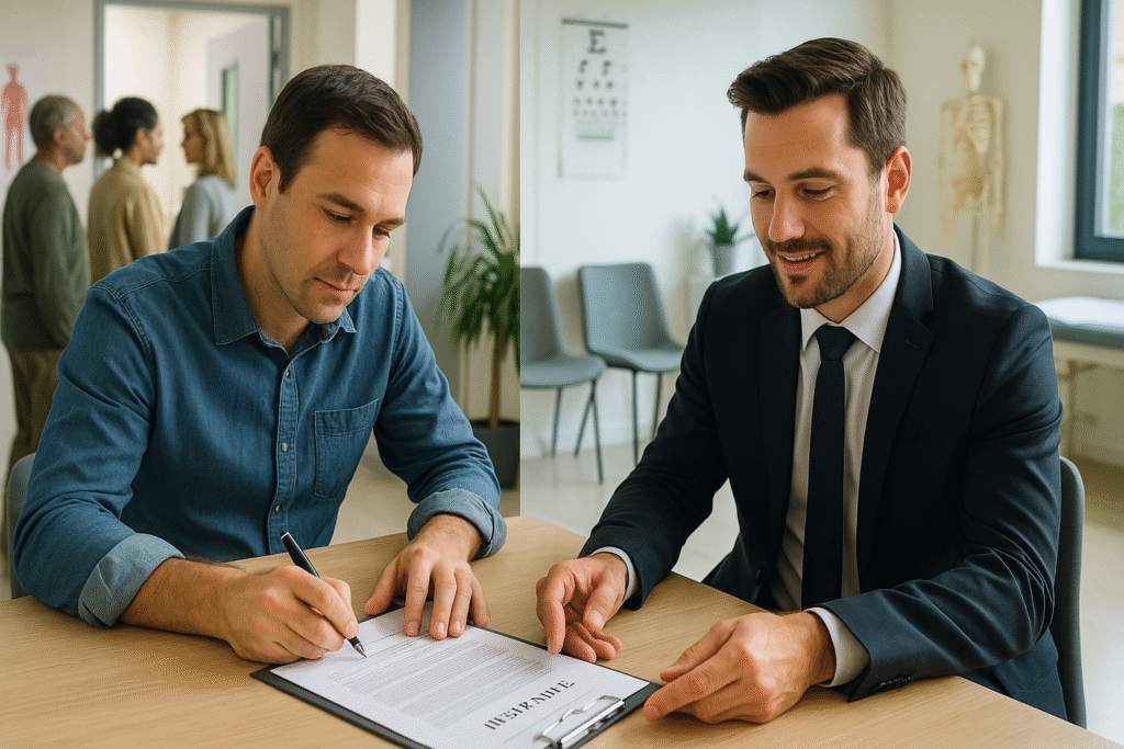 Porównanie prywatnej i publicznej opieki zdrowotnej – pacjent i agent ubezpieczeniowy